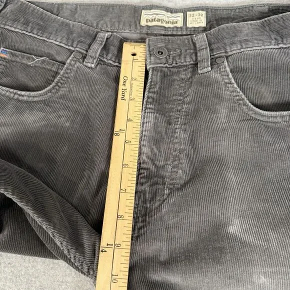 Patagonia‎ Corduroy Pants Men's 32x30 Gray Straight Fit Ironclad Worn Wear